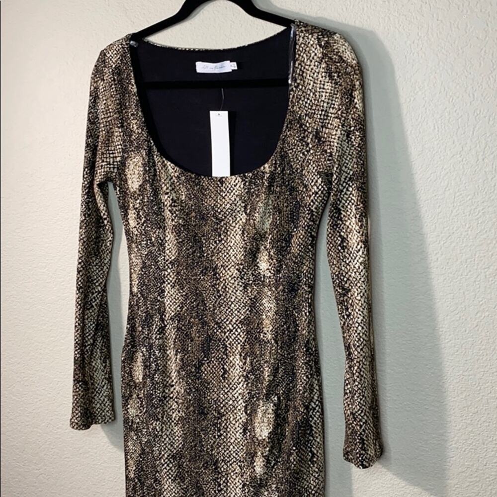 All In Favor Snakeskin Ribbed Dress - Picture 2 of 13